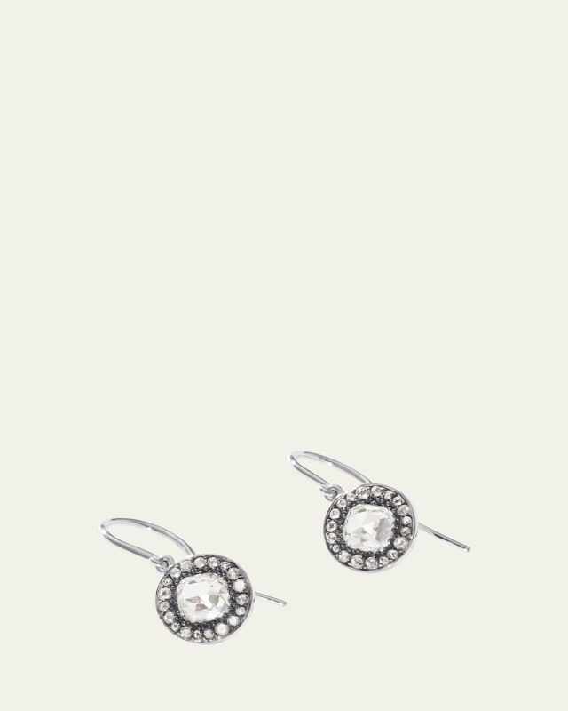 18K White Gold Small Lab Diamond Single Halo Earrings